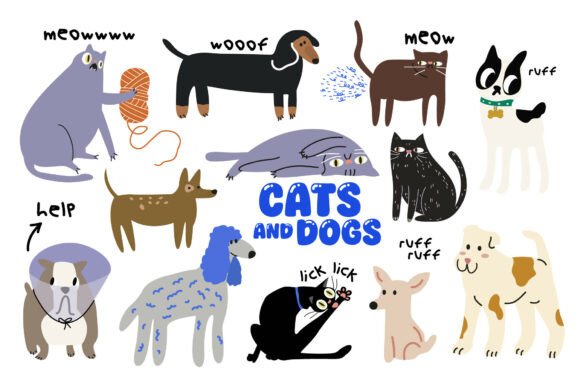 Cats and Dogs Clipart for Creative Projects
