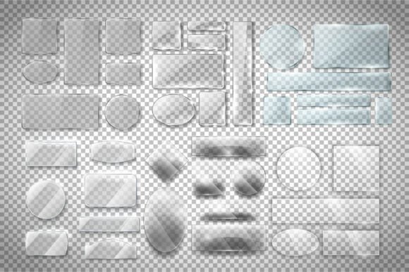 Evaluating the Transparent Glass Banner Clipart Set for Modern Design Projects