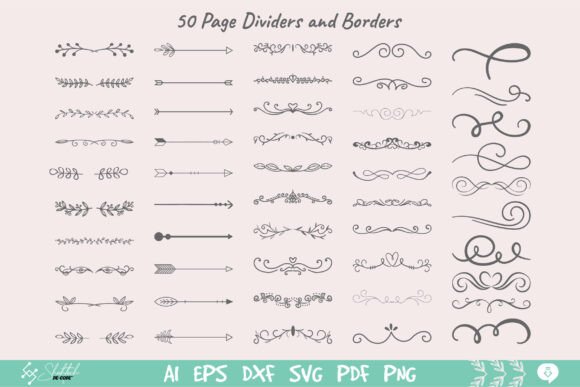 Floral Dividers, Arrows Swirls SVG