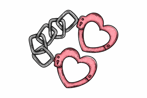 Unlock Creativity with Heart Handcuffs PNG