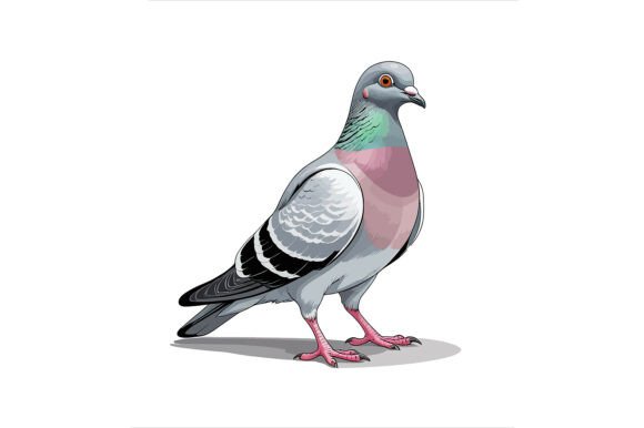 Vector Art of Pigeon Standing: A Design Asset