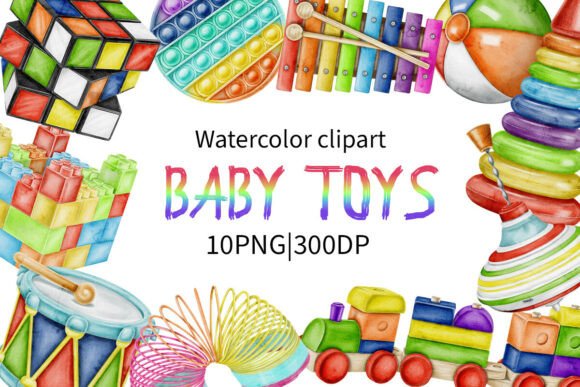 Watercolor Baby Toys Clipart: A Guide to Choosing High-Quality Digital Assets
