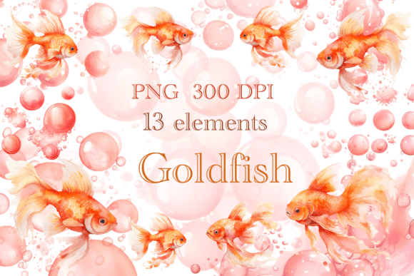 Watercolor Goldfish Clipart: A Versatile Asset for Creative Projects